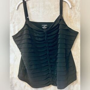 Lane Bryant Black Ruched Corset-Style Cami Top – Size 22/24